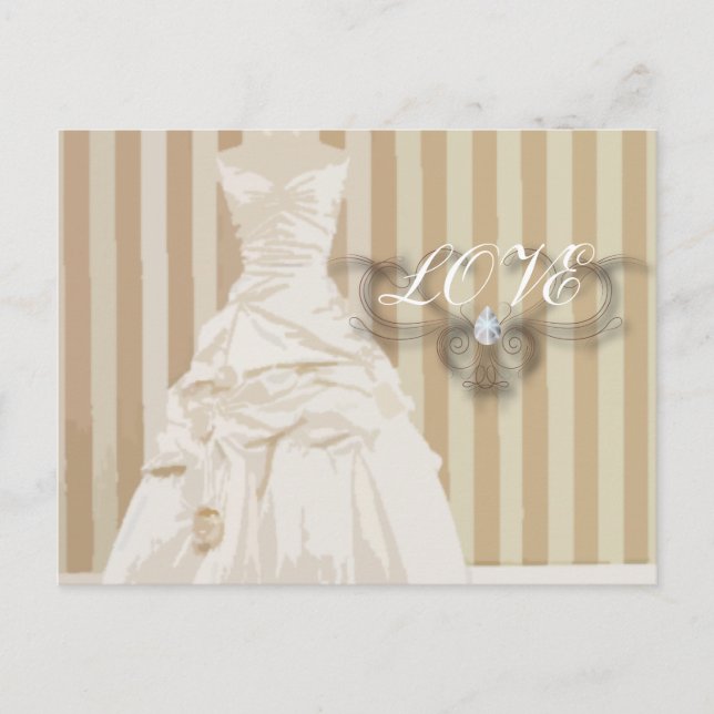 Elegant bröllop Gown Wedding Favor Vykort (Framsida)
