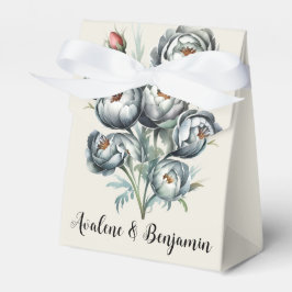 Elegant bröllop Grönt och Grått Bouquet Presentaskar