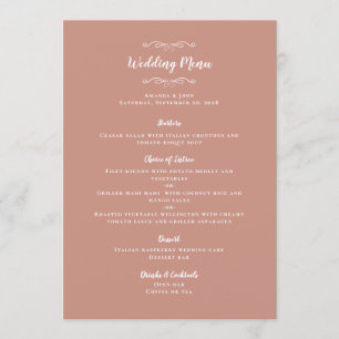 Elegant bröllop Guest Calligraphy Ro Guld Middag Meny