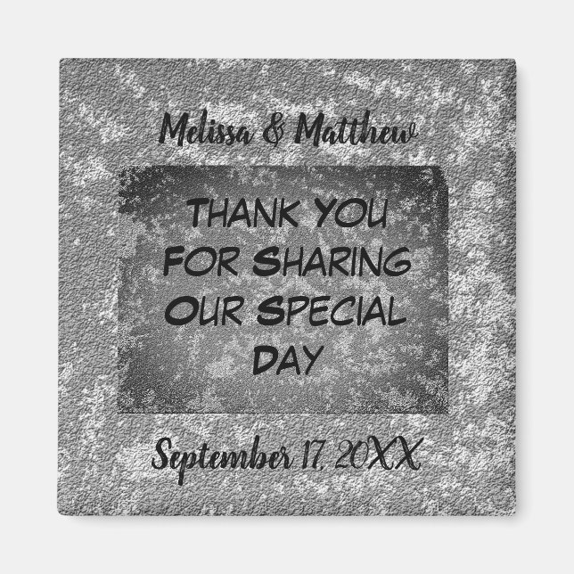 Elegant bröllop Guest Marlad Tack Magnet (Framsidan)