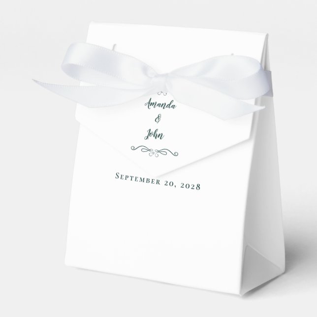 Elegant bröllop Guest Tack Chic Emerald Grönt Presentaskar (Framsidan Sidan)