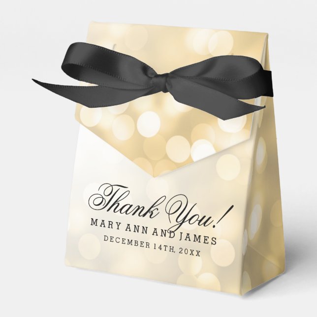 Elegant bröllop Guld Glitter Ljus Presentaskar (Framsidan Sidan)