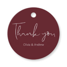 Elegant Bröllop Handritade Burgundy Tack