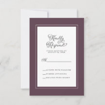 Elegant bröllop-höljet Cassis Lila and White