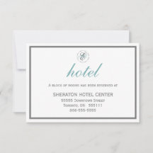 Elegant bröllop HOTEL-KORT Monogram med Initialer