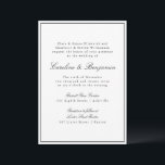 Elegant bröllop i det vanliga klassiska Gräns-skri Inbjudningar<br><div class="desc">Formell,  traditionell skriptinbjudan Elegant bröllop med Narrow Gräns i svart</div>