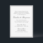 Elegant bröllop i det vanliga klassiska Gräns-skri Inbjudningar<br><div class="desc">Formell,  traditionell skriptinbjudan Elegant bröllop med Narrow Gräns i svart</div>