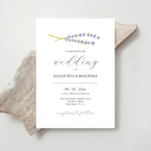 Elegant bröllop Inbjudan Watercolor Lavender