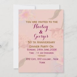 Elegant bröllop-jubileumsinbjudan inbjudningar