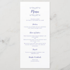 Elegant bröllop Kalligrafi Periwinkle Blue Chic Meny