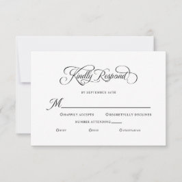 Elegant bröllop Kinely Repond Calligraphy Black OSA Kort