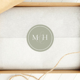 Elegant bröllop klassiska, minimalistisk monogramG Runt Klistermärke