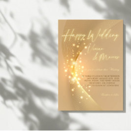 Elegant Bröllop - Klassiskt och Glatt Party Inbjudningar