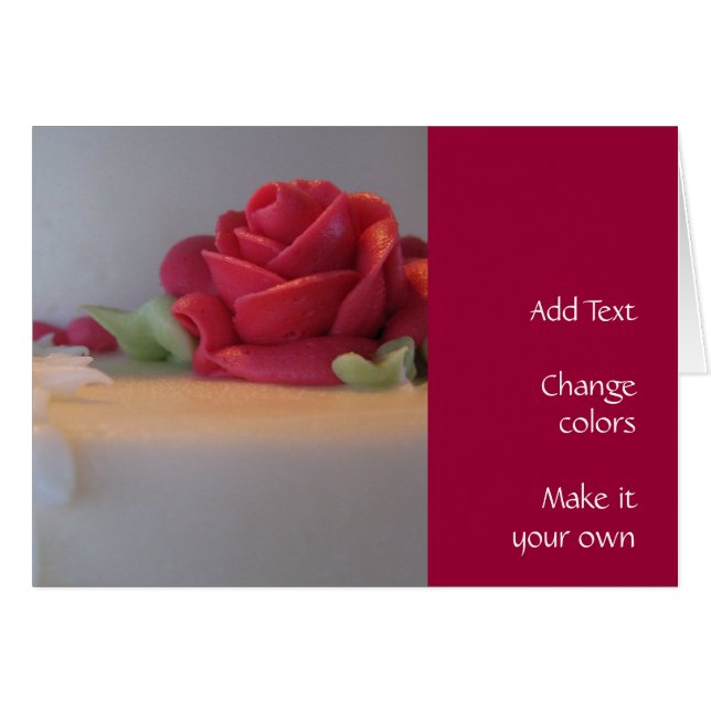 Elegant bröllop kummel med rosa ros hälsningskort (Framsidan Horizontal)