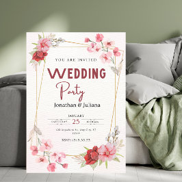 Elegant, bröllop, ljus rosa modern inbjudningar