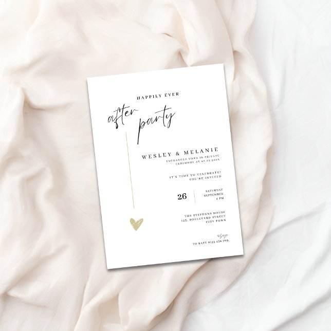 Elegant Bröllop Lyckliga Slutet Party Inbjudningar (After Party Elegant The Wedding Invitation)