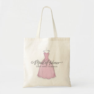 Elegant bröllop Maid of honor Modern Rosa Dress Tygkasse