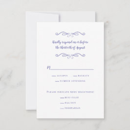 Elegant bröllop Meal Blue Minimalist OSA Kort