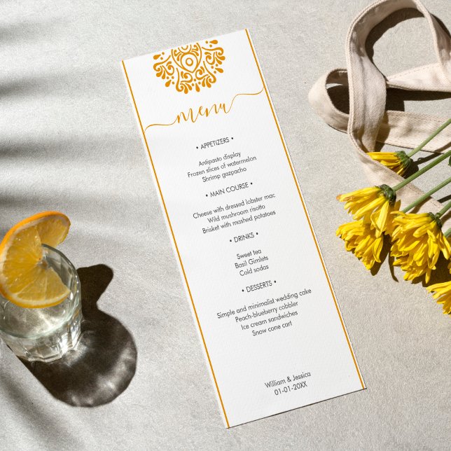 Elegant bröllop med Blommigt Arabiska Mandala Meny (Skapare uppladdad)