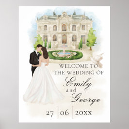 Elegant bröllop med Bride och Groom Venue Poster