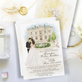 Elegant Bröllop med Brud och Brudgum Venue Inbjudningar