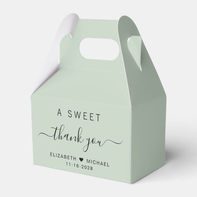 Elegant Bröllop med Söt Tack Sage Grön Bröllopsfav Presentaskar (Framsidan Sidan)