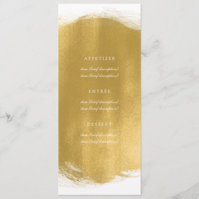 Elegant bröllop Menu Guld Paint-utseende Meny (Framsida)