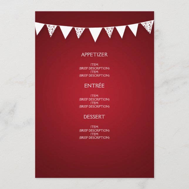 Elegant bröllop Menu Kärlek buntröd Meny (Framsida)