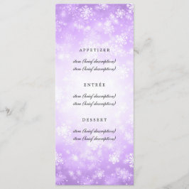 Elegant bröllop Menu Lila Winter Wonderland Meny