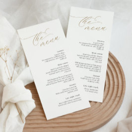 Elegant bröllop Menu med Guld-calligrafteckensnitt Meny
