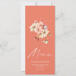 Elegant bröllop Menu med Terracotta Inbjudningar