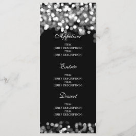 Elegant bröllop Menu Silver Ljus Meny