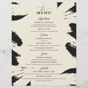 Elegant bröllop Menu Three Entree Bone Black