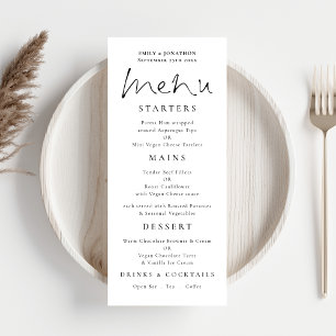 Elegant Bröllop Menu White Meny