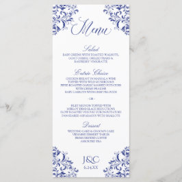 Elegant bröllop Menus | Nadine (Royal Blue) Meny