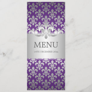Elegant bröllop Meny Fleur De Lis Lila