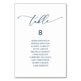 Elegant bröllop Middag, gästdiagram Bord Bordsnummer