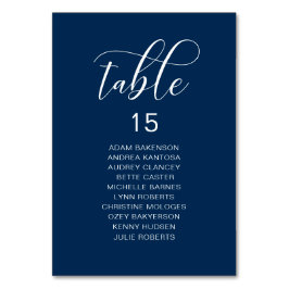 Elegant bröllop Middag, gästdiagram Bordsnummer