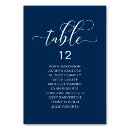 Elegant bröllop Middag, gästdiagram Bordsnummer