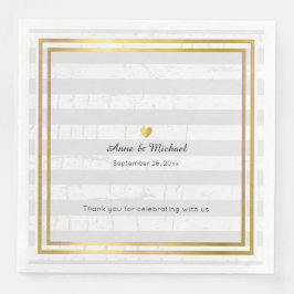 elegant bröllop middagsservetter med blek rand pappersservett