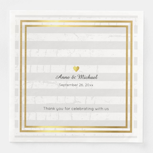 elegant bröllop middagsservetter med blek rand pappersservett (Framsida)