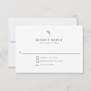 Elegant bröllop minimala monogram OSA - svara vänl Kort