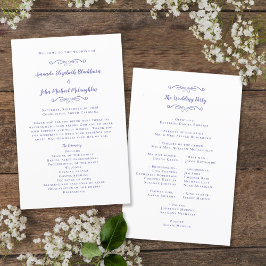 Elegant bröllop Modern Ceremony Periwinkle-program