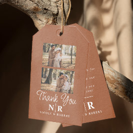 Elegant bröllop Monogram Bride och Groom Initialer Presentetikett