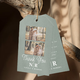 Elegant bröllop Monogram Bride och Groom Initialer Presentetikett