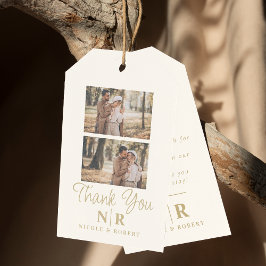 Elegant bröllop Monogram Bride och Groom Initialer Presentetikett