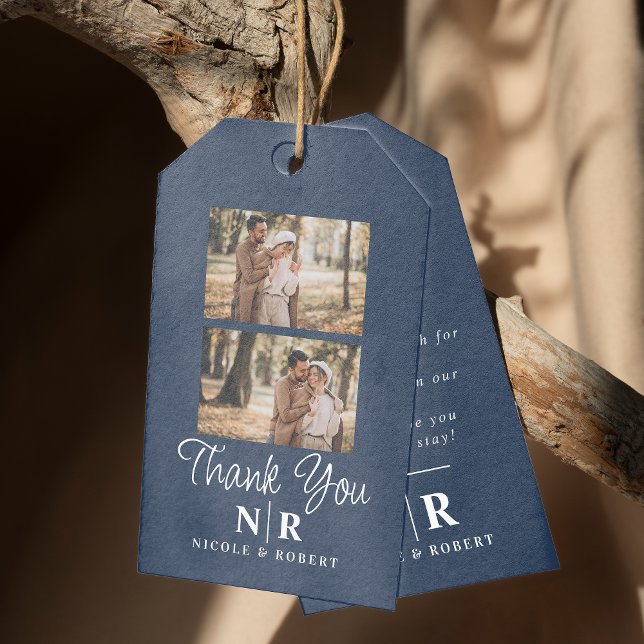 Elegant bröllop Monogram Bride och Groom Initialer Presentetikett (Skapare uppladdad)