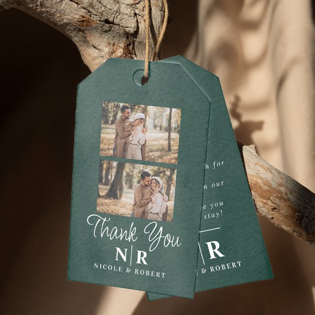 Elegant bröllop Monogram Bride och Groom Initialer Presentetikett (Skapare uppladdad)