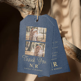 Elegant bröllop Monogram Bride och Groom Initialer Presentetikett