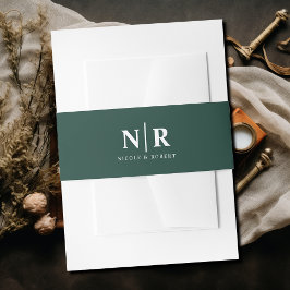 Elegant bröllop Monogram Personlig Band För Inbjudningskort